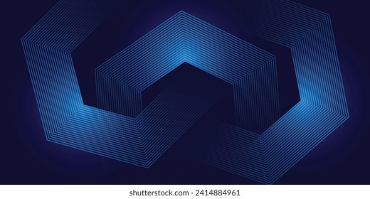 Fondo abstracto de hexágonos tecno minimalistas negros que se superponen en una sala luminosa con decoración de rayas. Concepto de estilo hexagonal elemento de diseño gráfico moderno. vector