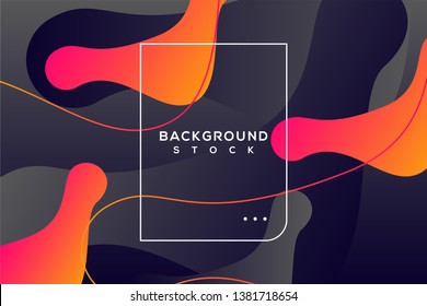 abstract background with black & orange gradient. curvy, wavy, fluid, flowing, irregular shapes. suitable for background, landing page, wallpaper, home screen, theme. vector eps 10