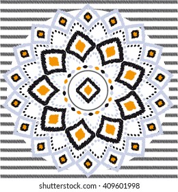 Abstract background. Black orange grey white seamless pattern for textile, wallpaper, card or wrapping paper.