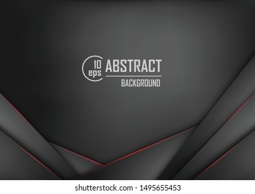 Abstract background of black origami paper. Vector illustration
