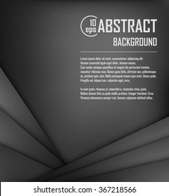 Abstract background of  black origami paper. Vector illustration. Mesh. EPS 10
