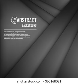 Abstrakter Hintergrund von schwarzem Origami-Papier.  Vektorgrafik. Mesh. EPS10