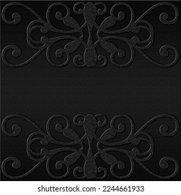 abstract background with black ornaments on a black background