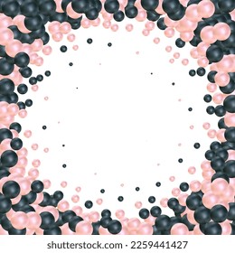 Abstract background with black and pink balloons. Festive background.