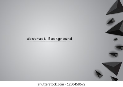 Abstract Background with Black Realistic Triangles. Futuristic Space. Vector illustration