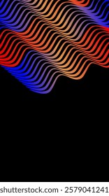 Abstract background black, red, blue wave. Futuristic and business concept. Vector illustration suitable for poster, cover, banner, brochure, website.