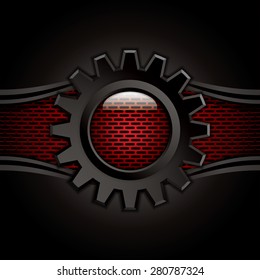 Abstract background, black and red brochure, vector