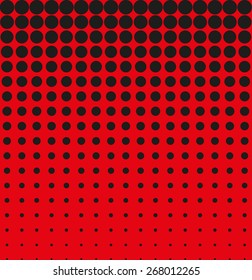 Abstract background black red halftone vector