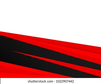 abstract background black, red,white  paper art style design with shadows. Vector