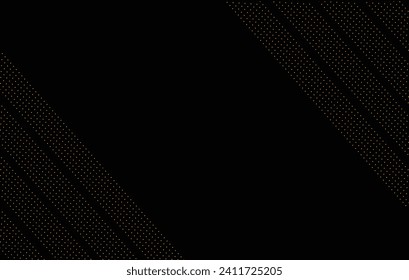 fondo abstracto en negro con matices de fondo brillantes. Diseño de líneas brillantes doradas y amarillas, concepto de tecnología futurista. Ilustración del vector