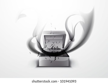 abstract background - black smoke pattern in Pandora's box