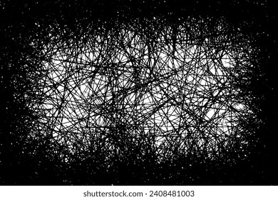Abstract background with black spots, lines.Vector graphics.