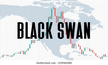 abstract background of Black Swans event stock market on white background