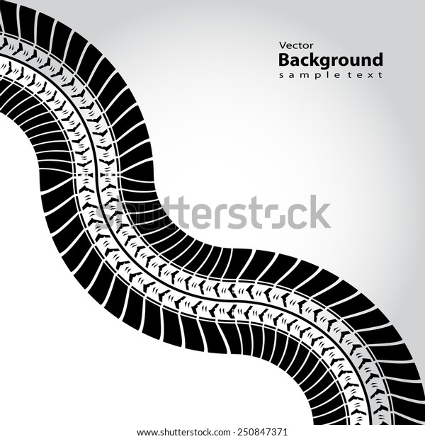 abstract background with black tire track, vector\
illustration, eps10
