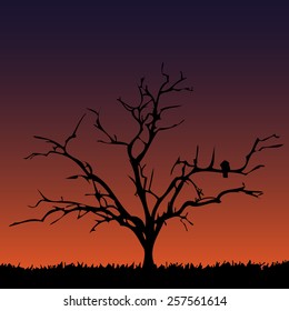 Abstract background with black tree. eps10
