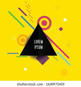abstract background with black triangle on yellow