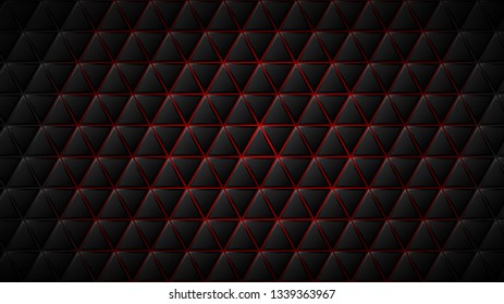 Abstract background of black triangle tiles with red gaps between them
