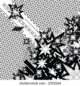 A abstract background in black with the use of a star design
