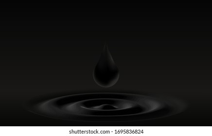 Abstract background black wave splash and drop illustration