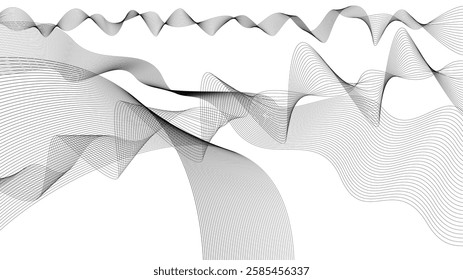Abstract Background With Black Wavey Line