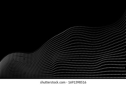 Líneas onduladas negras de fondo abstracto, líneas luminosas sobre fondo negro, fondo abstracto, oscuro
