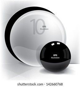Abstract background with black and white balls