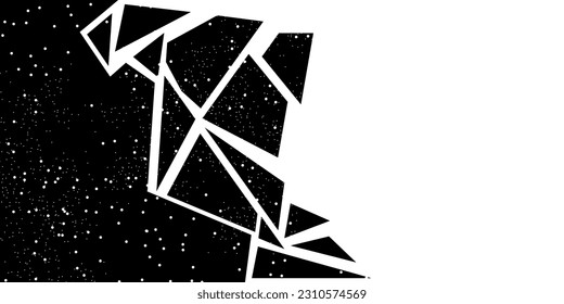 Abstract background with black and white broken shapes. Modern dark abstract vector texture.