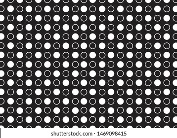 Abstract background, black and white circle pattern. 