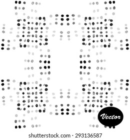 Abstract background with black and white circles. Seamless pattern