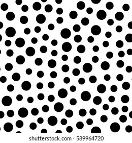 Abstract background with black and white circles. Vector seamless pattern.