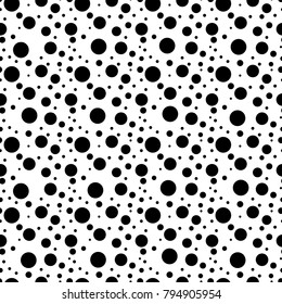 Abstract background with black and white circles. Seamless pattern