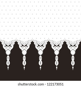 Abstract background in black and white colors. Border with elegant decorations. Easy to change colors.