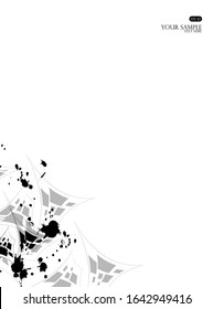 Abstract background, black and white colors, Ink stains.
