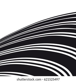 Abstract background. Black and white curve lines
