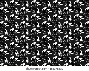abstract background black and white, white flowers, background for presentation