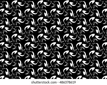 abstract background black and white, white flowers, background for presentation