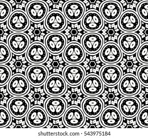 Abstract background. Black and white geometric seamless pattern in modern stylish. Vector seamless pattern