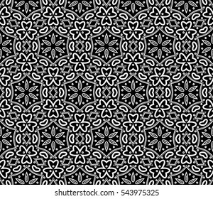 Abstract background. Black and white geometric seamless pattern in modern stylish. Vector seamless pattern