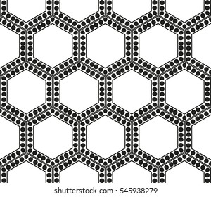 Abstract background. Black and white geometric seamless pattern in modern stylish. Vector seamless pattern