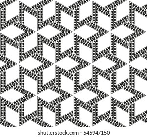 Abstract background. Black and white geometric seamless pattern in modern stylish. Vector seamless pattern