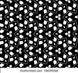 Abstract background. Black and white geometric seamless pattern in modern stylish. Vector seamless pattern