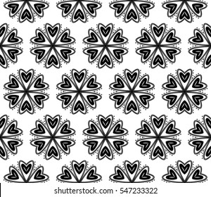 Abstract background. Black and white geometric seamless pattern in modern stylish. Vector seamless pattern