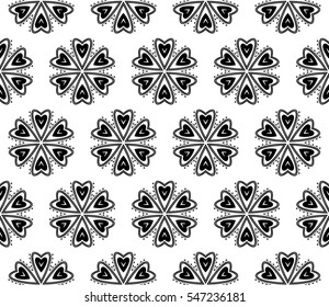 Abstract background. Black and white geometric seamless pattern in modern stylish. Vector seamless pattern