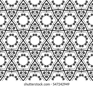 Abstract background. Black and white geometric seamless pattern in modern stylish. Vector seamless pattern