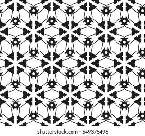 Abstract background. Black and white geometric seamless pattern in modern stylish. Vector seamless pattern