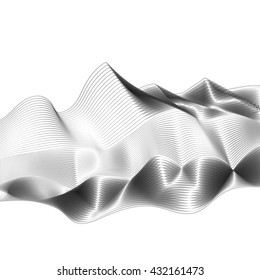 Abstract background with black and white isolated smoke wave. Vector illustration.