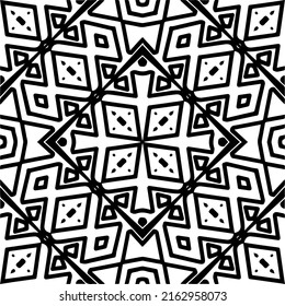 Abstract background with black and white mandala. Unique geometric vector swatch. Perfect for site backdrop, wrapping paper, wallpaper, textile and surface design. 
