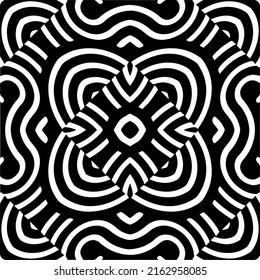 Abstract background with black and white mandala. Unique geometric vector swatch. Perfect for site backdrop, wrapping paper, wallpaper, textile and surface design. 