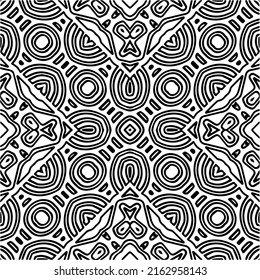 Abstract background with black and white mandala. Unique geometric vector swatch. Perfect for site backdrop, wrapping paper, wallpaper, textile and surface design. 