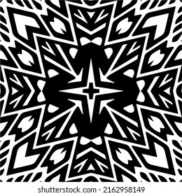 Fondo abstracto con mandala en blanco y negro. Muestra de vector geométrico única. Perfecto para el fondo del sitio, papel envolvente, papel tapiz, textil y diseño de superficie. 